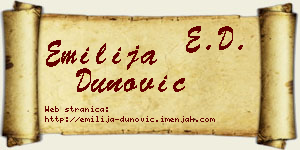 Emilija Dunović vizit kartica